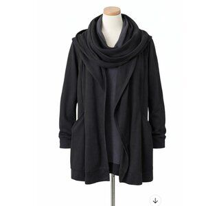 Athleta Hooded Open Front Jacket – Size S – Black Fleece Lined